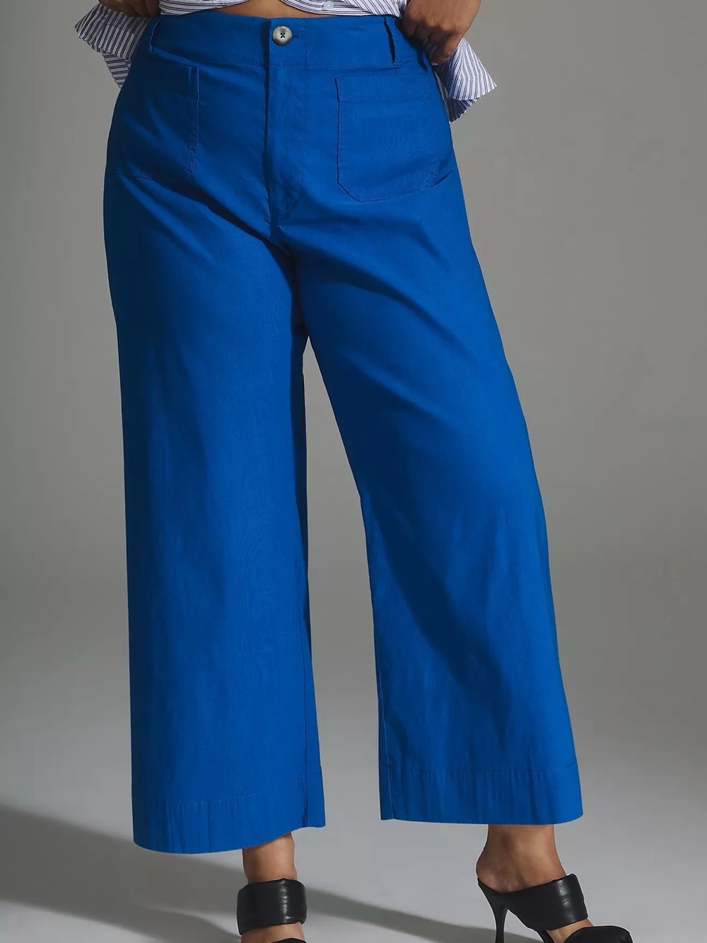 Maeve by Anthropologie ‘Colette’ Cropped Wide Leg Pant in Azure Blue Size 25